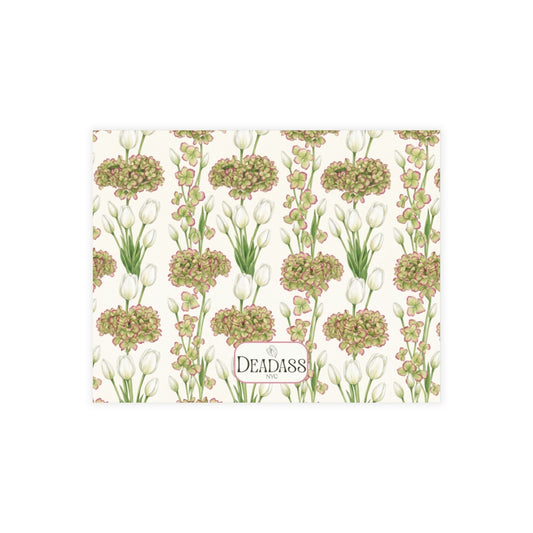 The Madison note card detail showing pink calla lily floral pattern.