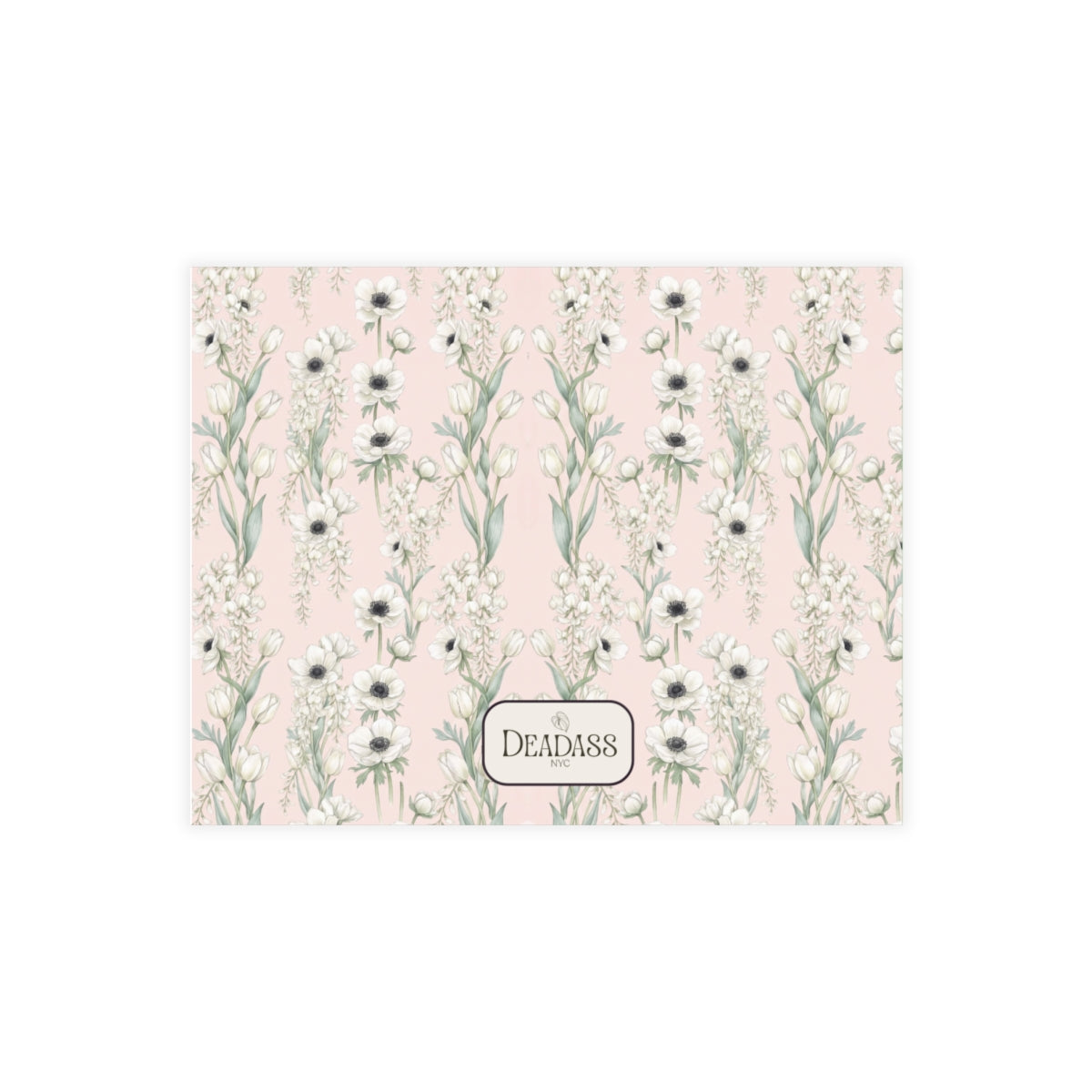 The Gramercy note card detail showing wisteria and anemone floral pattern.