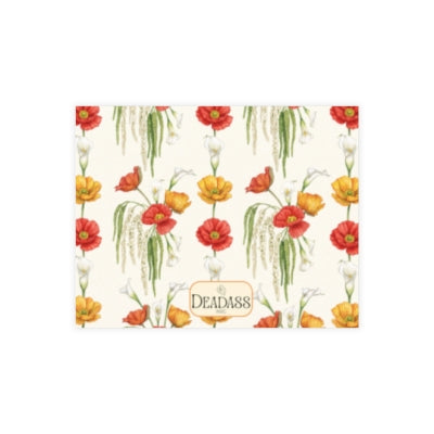 The Montauk note card detail showing hand-illustrated NYC floral pattern.