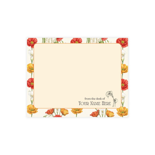 The Montauk personalized note card set with hand-illustrated NYC floral stationery.